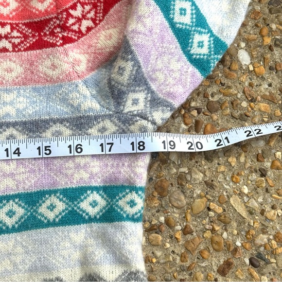 GAP Fair Isle Crazy Lambs Wool Blend  Multistripe Pullover Sweater Size M - Picture 3 of 10